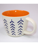 OPALHOUSE Stoneware Coffee Mug Tea Cup Blue Vines With Orange Interior 2022 - $12.59