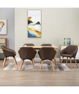 vidaXL Brown Fabric Dining Chair Set - 6-Piece Sturdy &amp; Comfortable Seating - $11,773.76 MXN