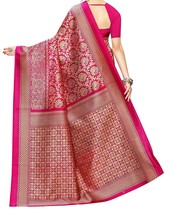 Vintage Gosriki Silk Saree Traditional Wear Sari digital print work indian - £24.16 GBP