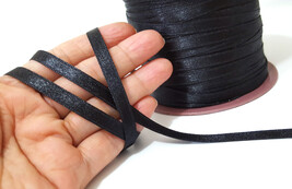 1/4&quot; / 7mm wide 33-100yds Black Satin Ribbon Double Faced Party Card making S17 - £4.78 GBP+