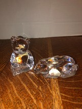 2 Princess House Lead Crystal Figurines-BUNNY &amp; TEDDY BEAR  Germany - £13.43 GBP