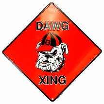 Georgia Bulldogs DAWG XING 12&quot; x 12&quot; Embossed Metal Crossing Sign - £7.80 GBP