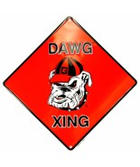 Georgia Bulldogs DAWG XING 12&quot; x 12&quot; Embossed Metal Crossing Sign - £7.95 GBP