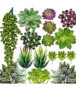 Artificial Succulent Plants - 16 Pcs. Set Faux Succulents Unpotted Fake - $630.81 MXN