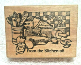 &quot;From the Kitchen of:&quot; Rubber Stamp, Rolling Pin Crock Egg Beater Coffee - NEW - £4.66 GBP