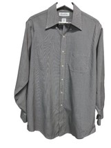 Brooks Brothers No Iron Polo Shirt Black, White Checks 100% Cotton 15.5-... - $24.72