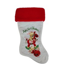 Babys First Christmas White Red Christmas Stocking - £6.73 GBP