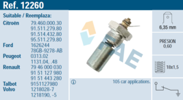 FAE 12260 Oil Pressure switch for Citroen C15/C25,Ford,Peugeot,Renault,V... - $7.13