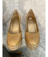 Stuart Weitzman Wedge Shoes Gold size 6 1/2 - $247.50