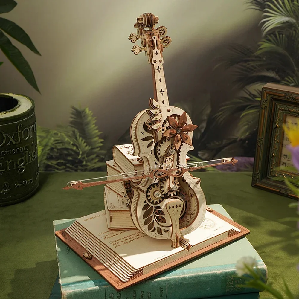 Robotime ROKR 3D Wooden Puzzle Funny Magic Cello Mechanical Music Instrument - £51.33 GBP