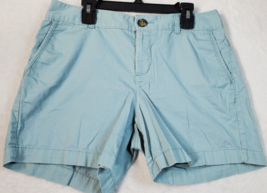 DOCKERS Chino Shorts Womens Petite 6 Blue 100% Cotton Slash Pockets Belt... - $13.06