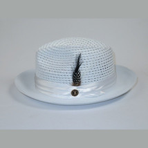 Men's Summer Spring Braid Straw style Hat by BRUNO CAPELO JULIAN JU901 White image 4
