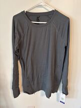 NEW Gaiam L Women&#39;s Green Lotus Zipper Sweatshirt Top Long Sleeve - $18.00