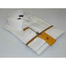Mens ENZO Egyptian Soft Cotton Dress Shirt Barrel Cuff Wrinkle Free 61101 White image 8