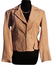 Cache Texture Leather Jacket Top 0/2/4/6/10/12/14 Baby Lip Pink Color NE... - $119.20