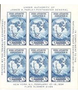 1934 3c Byrd, Imperforate Sheet of 6 issued without gum Scott 735 Mint V... - $4.98