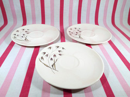 Lovely Mid Century Edwin Knowles China Co 3pc Wild Oats Pattern Saucer Plate Set - £9.38 GBP