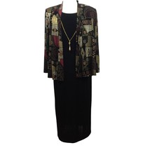 Dressbarn Woman Dress Jacket Work Office Formal Necklace Black Multi Siz... - £39.04 GBP