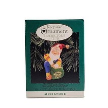 Vintage 1996 Hallmark Keepsake Rudolph&#39;s Helper Miniature Ornament - £6.18 GBP