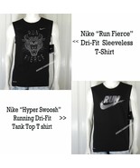 NIKE NEW MEN&#39;S RUNNING DRI-FIT SLEEVELESS T SHIRT TANK TOP BLACK NWT  - $27.28 CAD