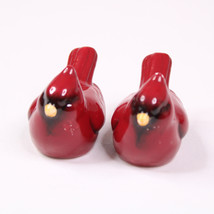 Red Cardinal Bird Salt And Pepper Shakers Ceramic Rich Red Color Birds - $8.33