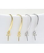 2 Pieces 925 Sterling Silver Pearl Earring Connectors + Hooks Jewelry Fi... - $6.81 CAD+
