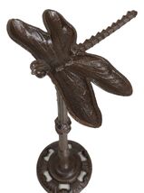 Cast Iron Rustic Cottage Whimsical Garden Dragonfly Bird Feeder Bath Statue - $36.99