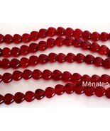 50 6 x 6 mm Czech Glass Heart Beads: Ruby - $68.24 MXN