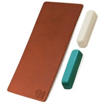 Stropping Set Leather Stropping Kit - Leather Strop With Green-Gray And ... - £15.79 GBP