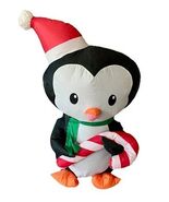 3.5&#39; Inflatable LED Christmas Stylized Penguin Holding Candy Cane Yard D... - $55.50 CAD