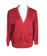 Coral Bay Vintage Button Up Red Sweater ~ Sz S ~ Long Sleeve ~ Shoulder ... - £13.61 GBP