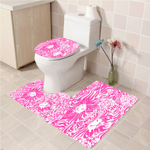 3Pcs/set Get Spotted Lilly Pulitzer Bathroom Toliet Mat Set Anti Slip Bath Mat - £26.51 GBP+