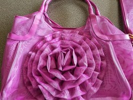Galian New York ~Pink Mesh Shoulder Bag w/Matching Mesh Cosmetic Bag ~ 1... - $42.10 CAD