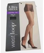 West Loop Ultra Sheer Toe Control Top Size C - Jet Black Hosiery - $3.12 CAD