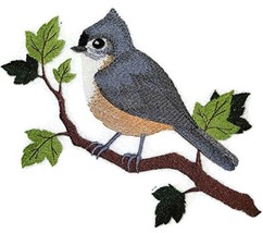 Amazing Single Tufted Titmouse Bird Custom Embroidery Iron on/Sew Patch ... - $12.86