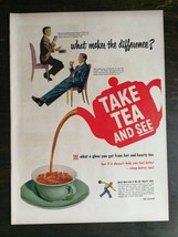 Vintage 1951 Take Tea and See Full Page Original Ad 721 - £5.22 GBP