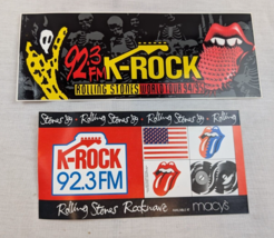 Lot 2 Rolling Stones 92.3 K-Rock Bumper Stickers World Tour 94/95 &amp; Rock... - $16.78