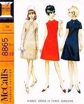 Misses&#39; A-LINE DRESS Vintage 1967 McCall&#39;s Pattern 8865 Size 10 - $15.00