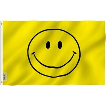 Anley Fly Breeze 3x5 Foot Yellow Smiley Face Flag - Happy Face Flags Polyester - £6.45 GBP