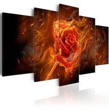 Tiptophomedecor Glamour Canvas Wall Art - Flaming Rose - Stretched &amp; Framed Read - £71.92 GBP+