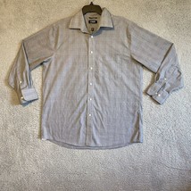 Chaps Dress Shirt Size 16.5 32/33 Classic Fit Non-iron Blue White - $14.11