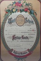 Antique 1895 German Baptism Taufschein Cert Pine Creek Muscatine Co. Alterbernd - £98.77 GBP