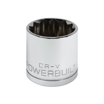 Powerbuilt 1/2 Inch Drive x 1-1/4 Inch 12 Point Shallow Socket - 642011 - £23.53 GBP