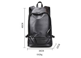 Large Capacity Men&#39;s pu Leather Backpack For Travel backpacks for teenager - £56.09 GBP