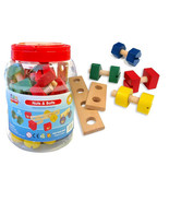 Fun Factory Wooden Nuts &amp; Bolts 56pcs - £40.69 GBP