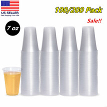 100/200 Pack 7 oz Disposable Clear Plastic Drinking Cups Great For Events, Party - £7.90 GBP+