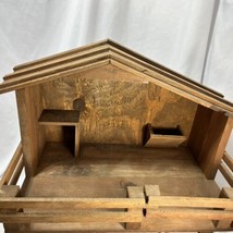 Vintage Handmade Wooden Stable Manger Creche Handcrafted Nativity 19x12.5x13 t - $39.99