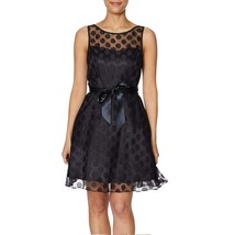 Betsey Johnson Women 4 Black Polka Dot Sleeveless Mini Dress NWT CY76 - £57.59 GBP