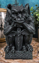 Ebros Stoic Warrior Notre Dame Gargoyle Holding Gothic Bat Sword Figurin... - $502.58 MXN