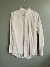 LandsEnd Men&#39;s Light Tan Long Sleeve Button Up Casual Shirt Sz L - £10.28 GBP